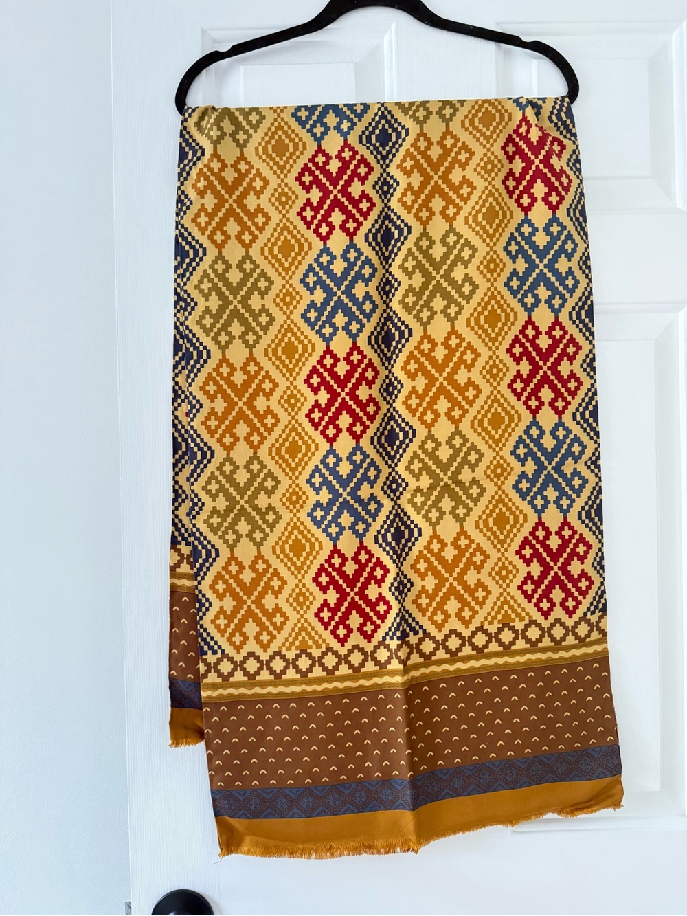 Mustard yellow silk scarf wrap made in Italy